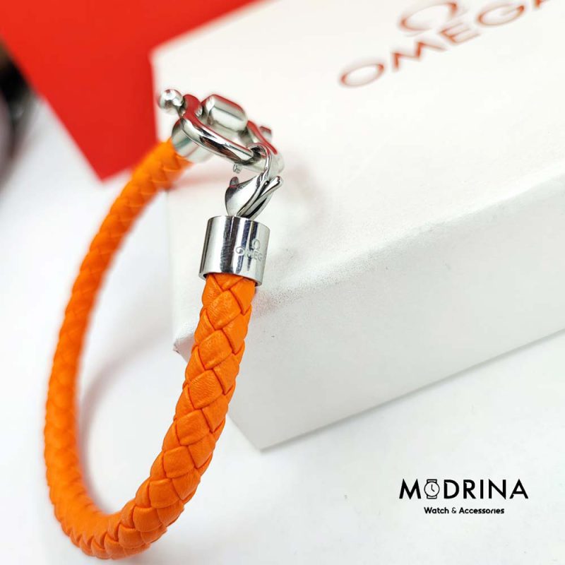 دستبند چرم امگا نارنجی